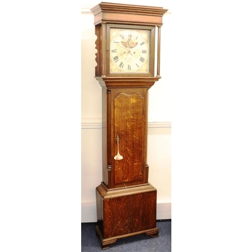 920 - David Jones, Amlwch, 19th Century oak 8-day striking longcase clock with square painted moon-faced d... 