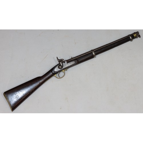 770 - An 1856 Pattern Enfield Cavalry Percussion Carbine, stamped with VR Tower and dated 1857, with ramro... 