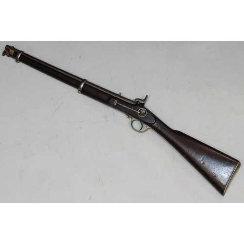 770 - An 1856 Pattern Enfield Cavalry Percussion Carbine, stamped with VR Tower and dated 1857, with ramro... 