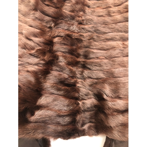 9022 - A dark brown stole with Furriers Epsom 3395 