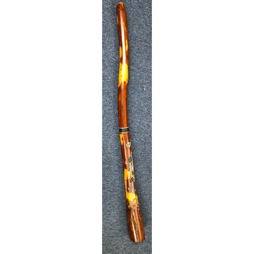 9027 - An Australian hand painted didgeridoo, signed, Balanda 02, 141cm long.