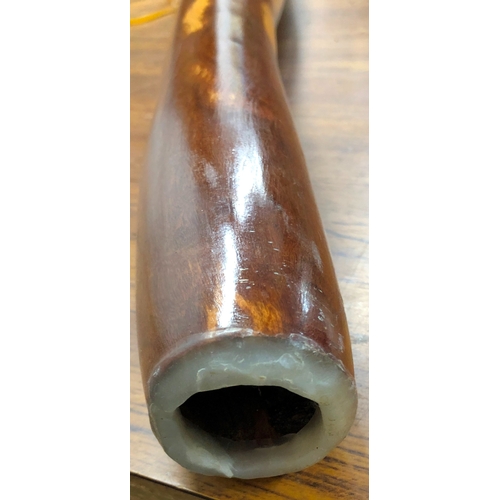 9027 - An Australian hand painted didgeridoo, signed, Balanda 02, 141cm long.