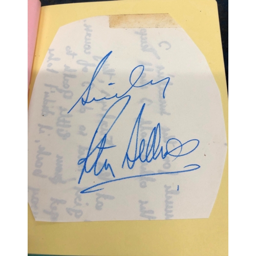 9059 - An autograph book with various signatures including Cliff Richard dated 21/11/69, Michael Craig, Pet... 