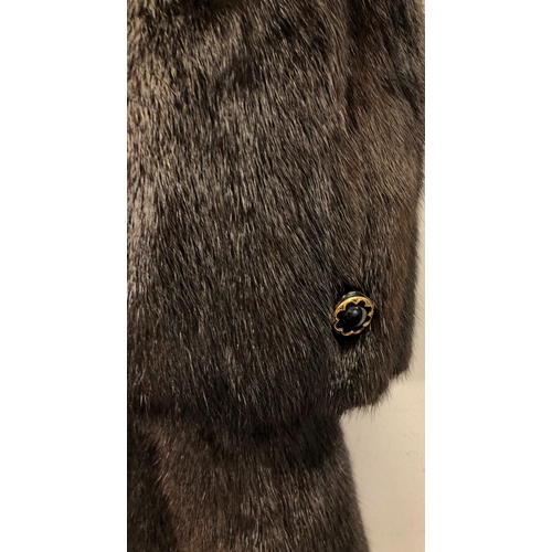 9062 - A good quality dark brown full length mink coat with Hanky Zurich label, 120cm long, sleeve 55cm lon... 