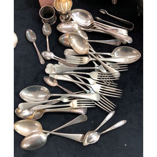 9066 - A quantity of various silver plated flatware items etc.