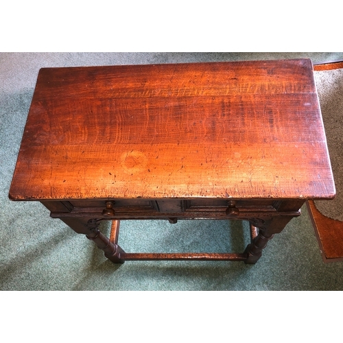 9014 - Titchmarsh and Goodwin small oak hall table  with 2 drawers, 60.7cm wide, 32.7cm deep, 71cm high. Th... 