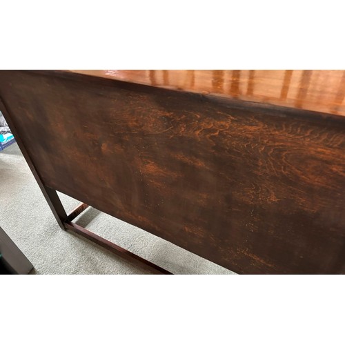 9231 - A1920's oak sideboard with 2 hinged doors with wooden knob handles, sitting either side of 3 central... 