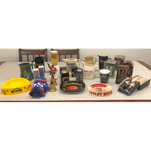 9161 - A quantity of various pub memorabilia jugs, lighters, ashtrays etc.