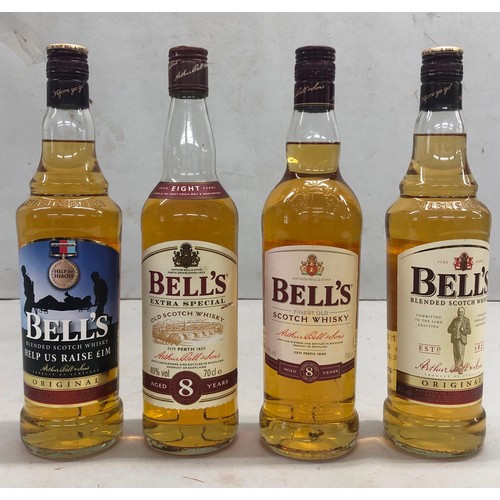 9168 - 4 Bell's Whiskies, 2 x 8 Years (lower down neck but not opened), All 70cl (4)