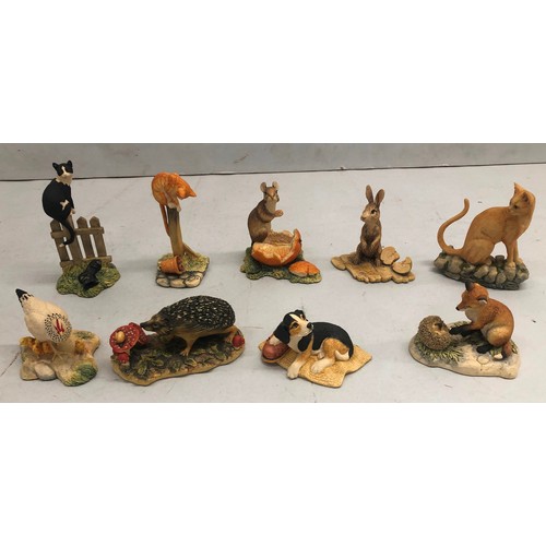 9175 - 9 various Border Fine Arts figures of animals, tallest 13cm high