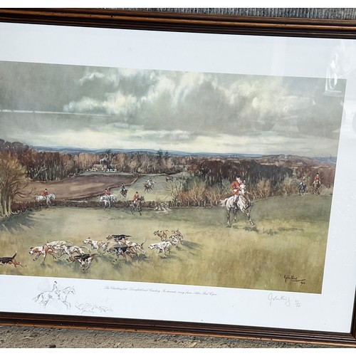 9199 - John King, 1 signed limited edition coloured hunting prints 