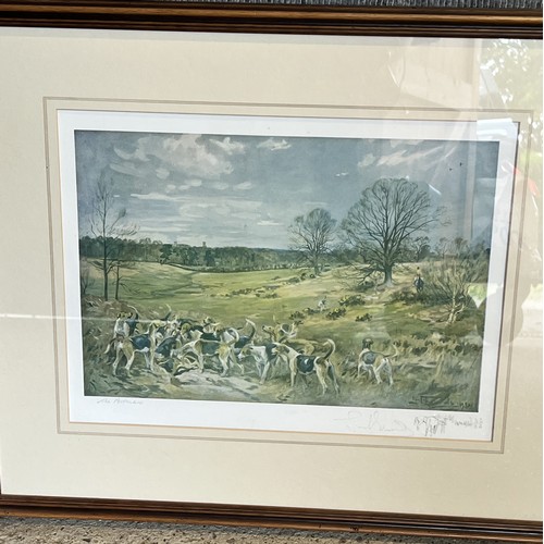 9199 - John King, 1 signed limited edition coloured hunting prints 