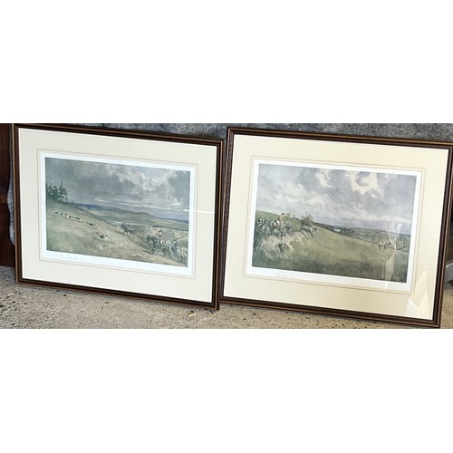 9200 - A pair of Lionel Edwards signed coloured hunting prints, both  signed in pencil and framed, 36cm x 5... 