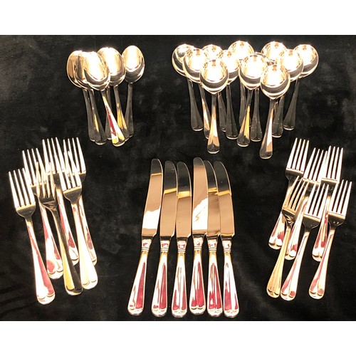 9209 - A Viners 6-place setting flatware service, comprising of 6 dinner knives, 6 dinner forks, 6 dessert ... 