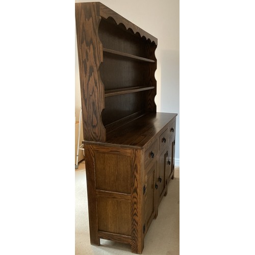 9274 - A handmade sideboard/dresser.  Top back 2 display shelves with a ridge for displaying plates, sidebo... 