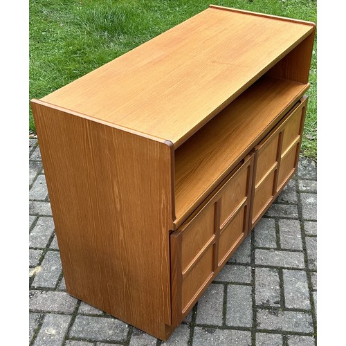 9266 - Nathan teak low cupboard with 2 panel doors, 102.5cm wide, 45cm deep, 75.5cm high. This item is held... 