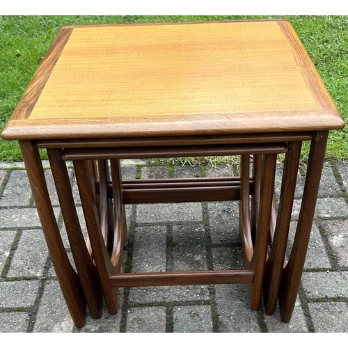 9267 - A good quality nest of 3 G-Plan teak coffee tables, largest 50cm x 50cm. This item is held in storag... 