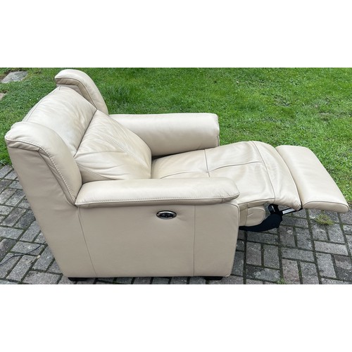 9269 - A good quality modern Italian beige leather electric reclining armchair, approx 89cm wide, 93cm deep... 