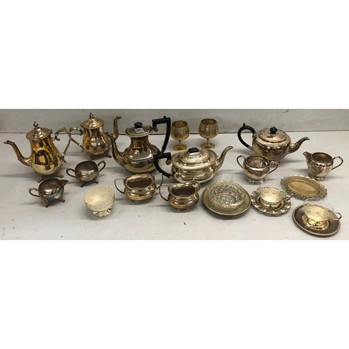 9239 - A 4-piece silver plated tea service and a quantity of various silver plated items