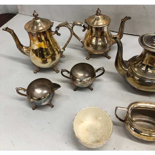 9239 - A 4-piece silver plated tea service and a quantity of various silver plated items