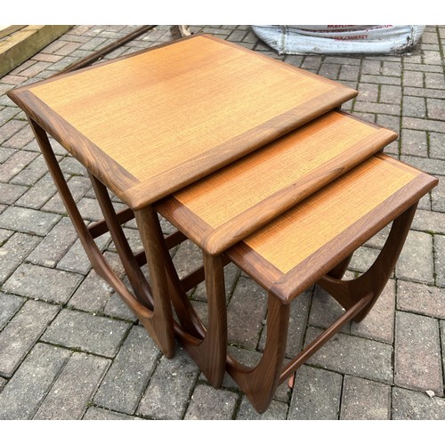 9267 - A good quality nest of 3 G-Plan teak coffee tables, largest 50cm x 50cm. This item is held in storag... 