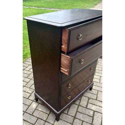 9279 - A Stag Minstrel tall chest of drawers on bracket feet, 3 short drawers, 4 long drawers, 112.5cm high... 