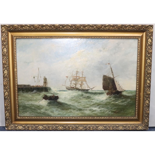 102 - W Rogers, marine oil on canvas, 39.5cm x 59.5cm, 