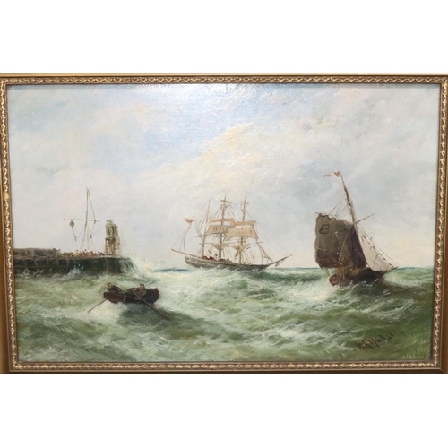 102 - W Rogers, marine oil on canvas, 39.5cm x 59.5cm, 