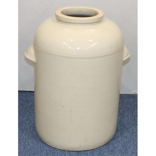 12 - A Doulton & Co. Ltd. Chemical Stoneware large round 2-handled barrel, 58cm high