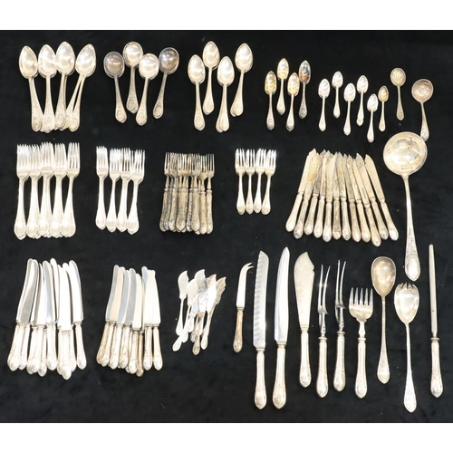 134 - A Mappin & Webb Mappin Plate 12-place setting flatware service, comprising of soup ladle, a pair of ... 