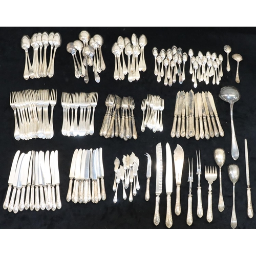 134 - A Mappin & Webb Mappin Plate 12-place setting flatware service, comprising of soup ladle, a pair of ... 