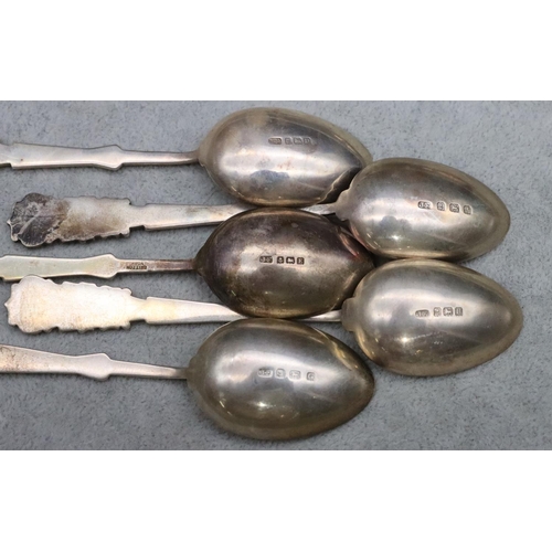 157 - A set of 8 silver golfing teaspoons, Birmingham 1828/1833, 5.7oz