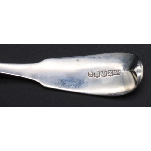 205 - A Georgian Scottish silver fiddle pattern sauce ladle, maker's mark AW, 0.96oz