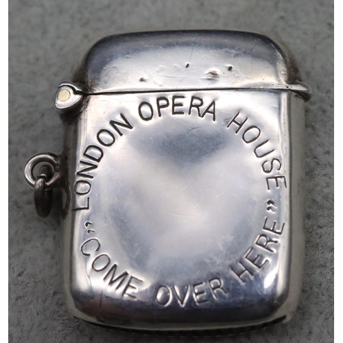 214 - A London silver vesta case inscribed 