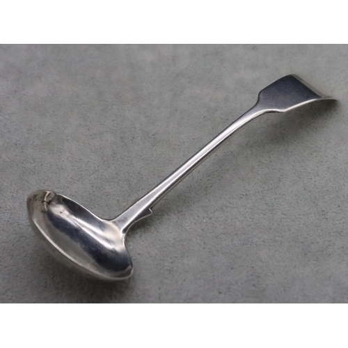 226 - A 19th Century silver fiddle pattern sauce ladle