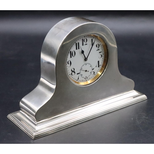 239 - A Continental silver coloured metal timepiece holder, 19cm wide including Goliath pocket watch with ... 