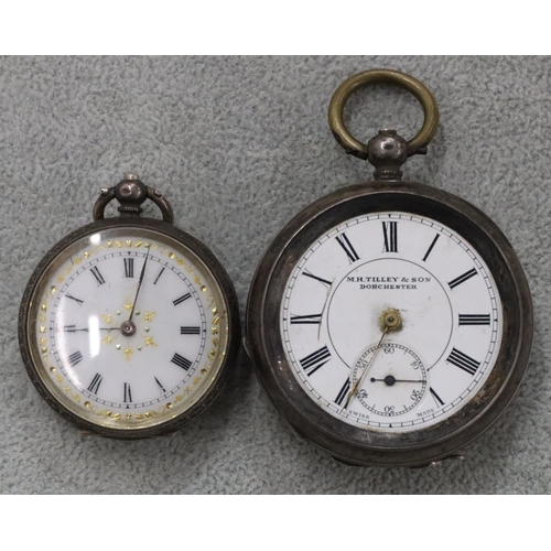 268 - MH Tilley & Son, Dorchester, 925 silver open faced pocket watch (in need of restoration) and a 935 s... 