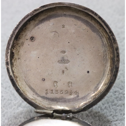 268 - MH Tilley & Son, Dorchester, 925 silver open faced pocket watch (in need of restoration) and a 935 s... 