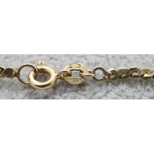 272 - An 18ct gold flat linked chain, 56cm long, 8 grams