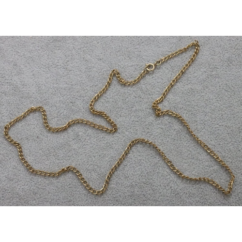 275 - A 9ct gold ladies' flat linked chain, 61cm long , 9 grams