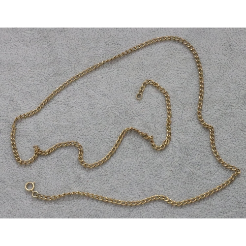 275 - A 9ct gold ladies' flat linked chain, 61cm long , 9 grams