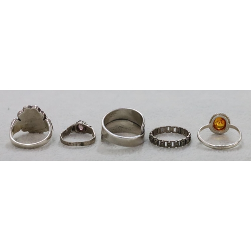 277 - 5 various silver rings