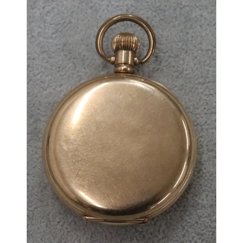 291 - Saqui & Lawrence, London, gold plated full hunter pocket watch with white enamel dial and seconds di... 