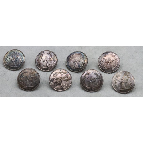 314 - A set of 8 Firmin & Sons, London buttons with raised crest motifs of a hand holding a crown