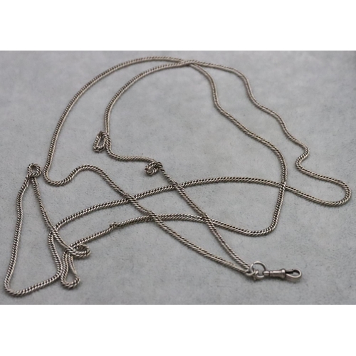 316 - A silver double linked chain with single clasp, 35.7 grams