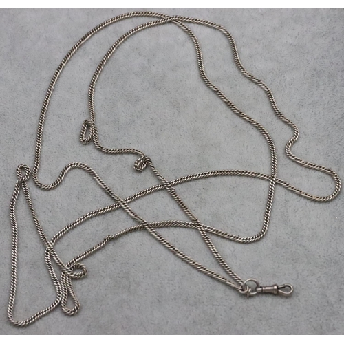 316 - A silver double linked chain with single clasp, 35.7 grams