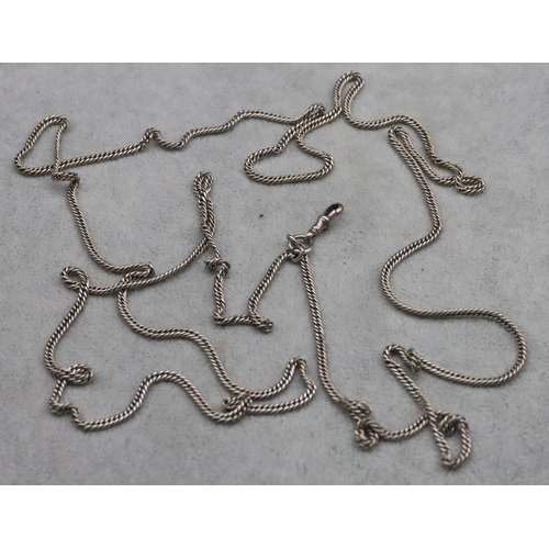 316 - A silver double linked chain with single clasp, 35.7 grams