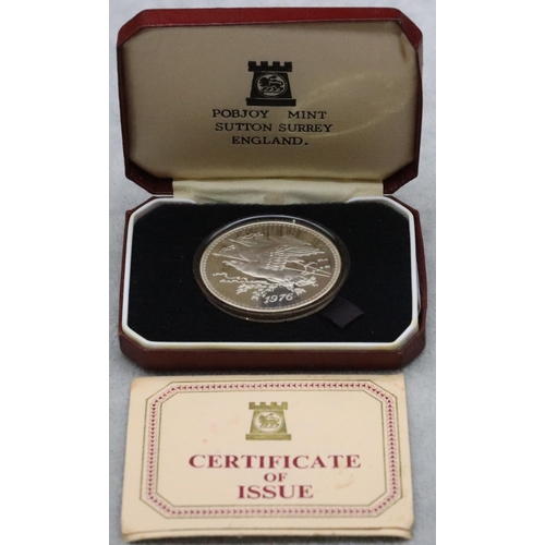 327 - A limited edition Sterling silver Pobjoy Mint, 1976 Concord medal, first flight London to Washington... 