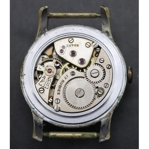 336 - A Tudor gentlemen's circular wristwatch with seconds dial and Arabic numerals (no strap) (starts to ... 