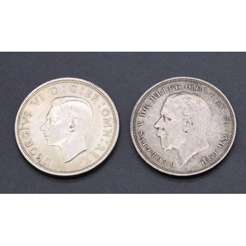 352 - 2 silver Crowns, 1935 and 1937 (High grade) (2)